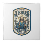 Jesus Stickpatch sieht Jesus besticktes Patch Fliese (Vorderseite)