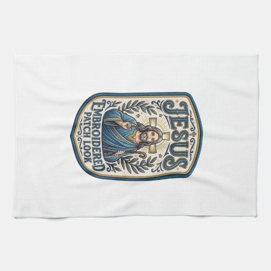 Jesus Stickpatch sieht Jesus besticktes Patch Geschirrtuch (Horizontal)