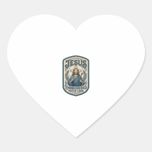 Jesus Stickpatch sieht Jesus besticktes Patch Herz-Aufkleber