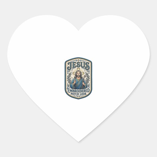 Jesus Stickpatch sieht Jesus besticktes Patch Herz-Aufkleber (Vorderseite)