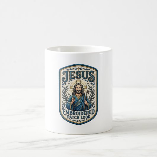 Jesus Stickpatch sieht Jesus besticktes Patch Kaffeetasse (Mittel)
