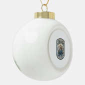 Jesus Stickpatch sieht Jesus besticktes Patch Keramik Kugel-Ornament (Links)