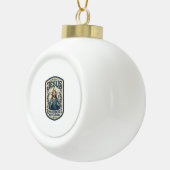Jesus Stickpatch sieht Jesus besticktes Patch Keramik Kugel-Ornament (Rechts)