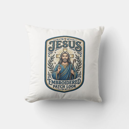 Jesus Stickpatch sieht Jesus besticktes Patch Kissen (Vorderseite)