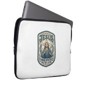 Jesus Stickpatch sieht Jesus besticktes Patch Laptopschutzhülle (Vorne Rechts)
