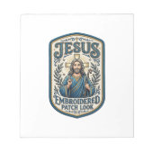 Jesus Stickpatch sieht Jesus besticktes Patch Notizblock (Vorderseite)