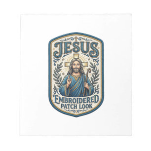 Jesus Stickpatch sieht Jesus besticktes Patch Notizblock