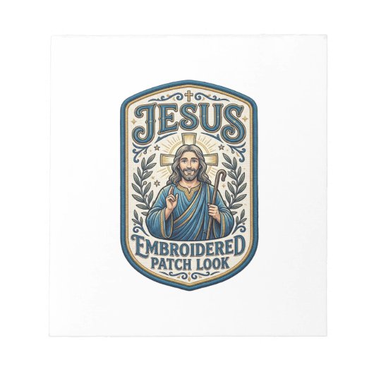 Jesus Stickpatch sieht Jesus besticktes Patch Notizblock (Vorderseite)