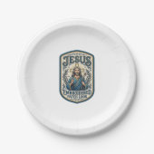 Jesus Stickpatch sieht Jesus besticktes Patch Pappteller (Vorderseite)