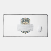 Jesus Stickpatch sieht Jesus besticktes Patch Schreibtischunterlage (Tastatur & Maus)