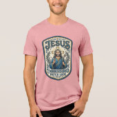 Jesus Stickpatch sieht Jesus besticktes Patch Tri-Blend Shirt (Vorderseite)