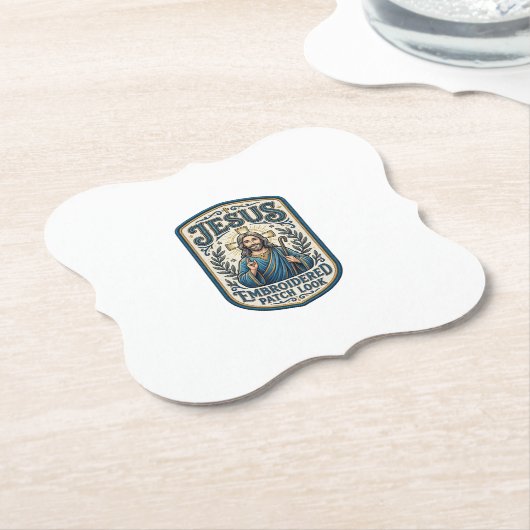 Jesus Stickpatch sieht Jesus besticktes Patch Untersetzer (angewinkelt)