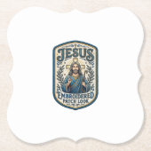 Jesus Stickpatch sieht Jesus besticktes Patch Untersetzer (Vorderseite)