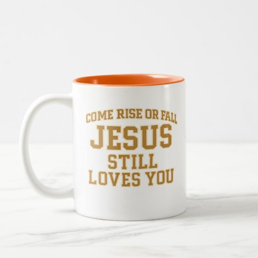 Jesus Still Loves You Design Zweifarbige Tasse (Links)