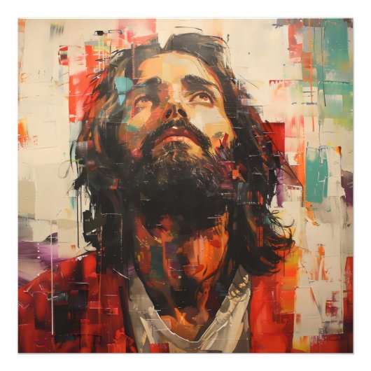 Jesus Street Art Fotodruck (Vorne)