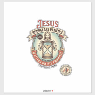 Jesus Stundenglas Geduld Jesus Stundenglas Geduld  Aufkleber