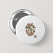 Jesus Stundenglas Geduld Jesus Stundenglas Geduld Button (Vorne & Hinten)