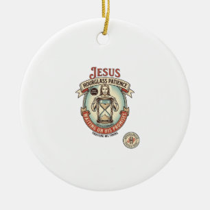 Jesus Stundenglas Geduld Jesus Stundenglas Geduld  Keramik Ornament
