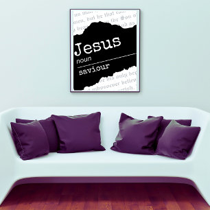 Jesus (Substantiv): Erlöser KJV Bibelvers Poster