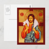 Jesus Sucher verlorener Schafe Postkarte (Vorne/Hinten)