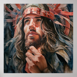 Jesus sucht Richtung vom Vater Poster