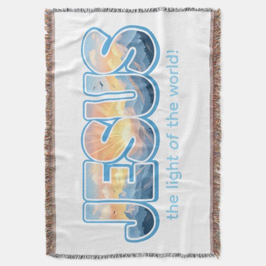 Jesus Sunrise Decke (Vorderseite Vertikal)