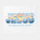 Jesus Sunrise Fleecedecke (Vorderseite (Horizontal))