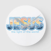 Jesus Sunrise Runde Wanduhr (Vorderseite)