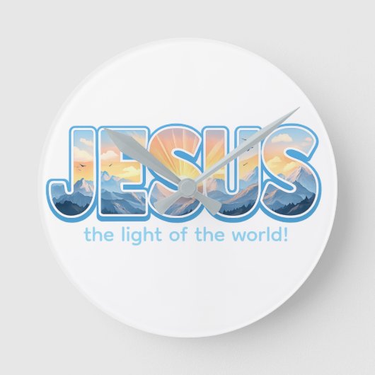 Jesus Sunrise Runde Wanduhr (Vorderseite)