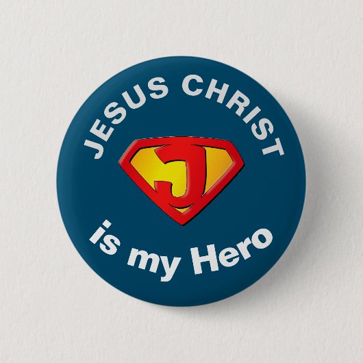 Jesus Super Hero Christlich Button (Vorderseite)