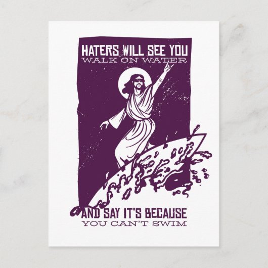Jesus Surf Funny Zitat Postkarte (Vorderseite)