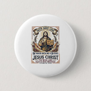 Jesus-Surf-T-Shirt Inspirierender Glaube Button
