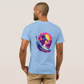 Jesus surft mit dir durch die Wellen des Lebens T-Shirt (Schwarz voll)