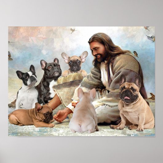 Jesus Surround B?Französischer Bulldog Poster (Vorne)
