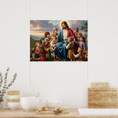 Jesus Surrounded by Children Poster (Küche)