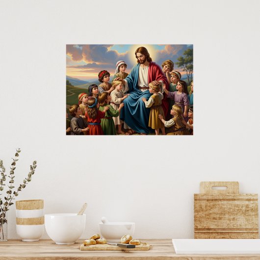 Jesus Surrounded by Children Poster (Küche)