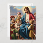 Jesus Surrounded by Children Postkarte (Vorne/Hinten)