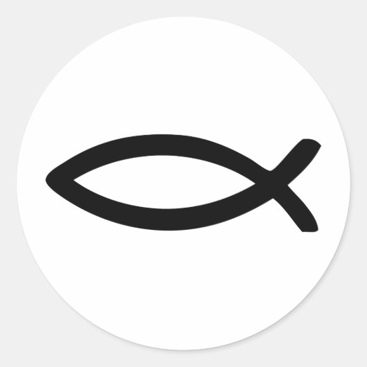 Jesus-Symbol Runder Aufkleber (Vorderseite)
