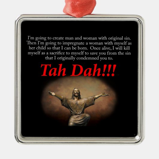 Jesus. Tah Dah!!! Silbernes Ornament (Vorne)