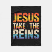 Jesus Take The Reins - Insrational Christian Surre Fleecedecke (Vorderseite)
