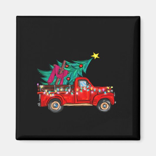 Jesus Take The Wheel Red Truck Christmas Tree Chri Magnet (Vorne)