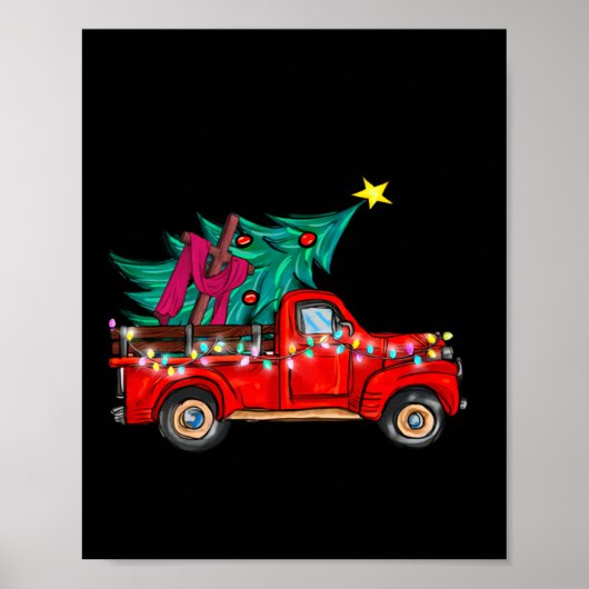Jesus Take The Wheel Red Truck Christmas Tree Chri Poster (Vorne)