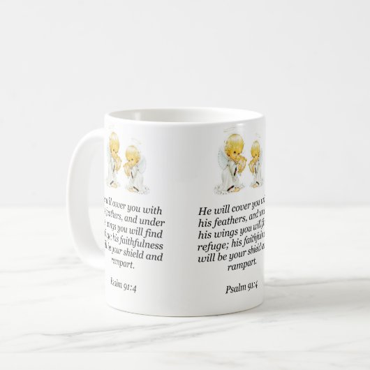 Jesus Tasse Psalm 91:4 (Vorderseite Links)