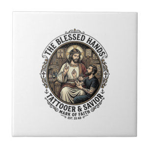 Jesus Tattoo Artist Studio T-Shirt Inspirierend F Fliese