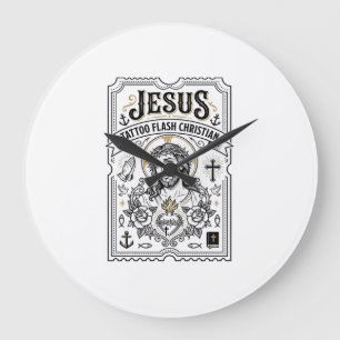 Jesus Tattoo Vorlage Christlich Jesus Tattoo Vorla Große Wanduhr
