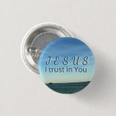Jesus & Taube Christlicher Glaube Himmel Kunst Button (Vorne & Hinten)
