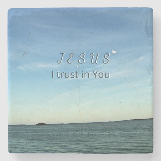 Jesus & Taube Sanfte Himmelsreflexion Steinuntersetzer (Vorderseite)