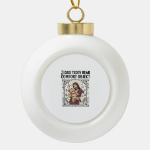 Jesus-Teddybär-Trostobjekt Jesus-Teddybär-C Keramik Kugel-Ornament