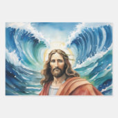Jesus teilt das Wasser: Ein Wunder des Glaubens Geschenkpapier Set (Vorderseite)