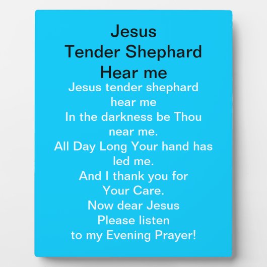 Jesus Tender Shephard Hear Me Plaque Fotoplatte (Vorderseite)